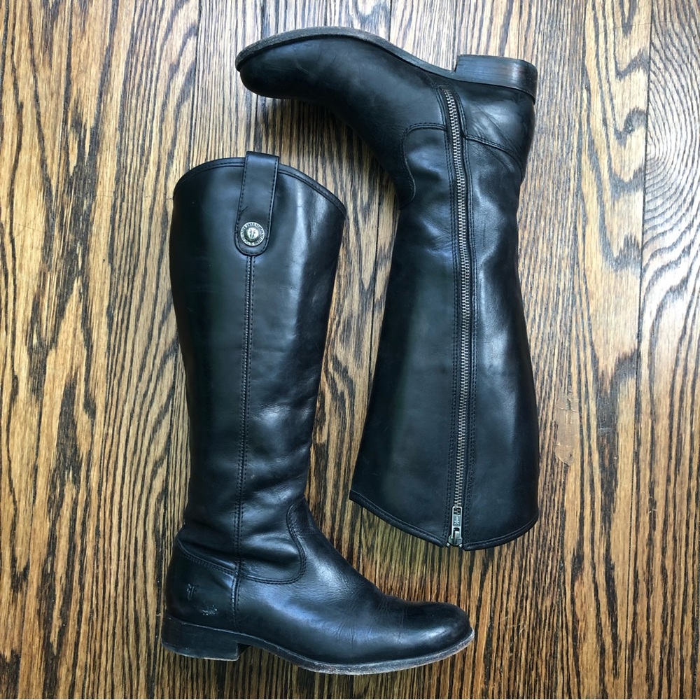 FRYE zip-up melissa button boots